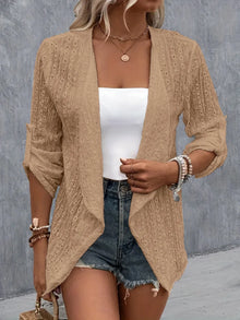 Brigid Eyelet Roll-Tab Sleeve Cardigan — thumbnail 13