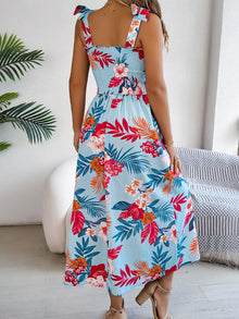 Persephone Smocked Floral Tie Shoulder Midi Dress — thumbnail 2
