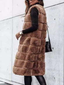 Gaia Faux Fur Longline Vest Coat — thumbnail 2