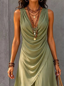 Ishtar Sleeveless Layered Ruffle Hem Maxi Dress — thumbnail 2