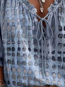 Selene Tie Neck 3/4 Sleeve Blouse — thumbnail 6