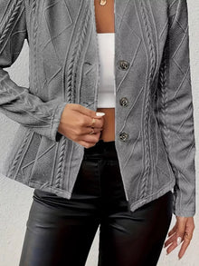 Athena Textured Knit Button-Front Blazer — thumbnail 6