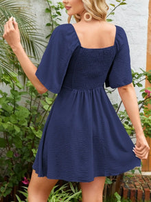 Aurora Smocked Back Knotted Flutter Sleeve Dress — thumbnail 18