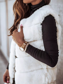 Gaia Faux Fur Longline Vest Coat — thumbnail 10