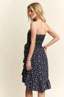 Persephone Smocked Floral Tube Dress with Pockets — thumbnail 4
