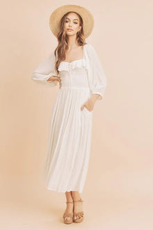Brigid Aemi + Co Ruffled Smocked Square Neck Balloon Sleeve Dress — thumbnail 2