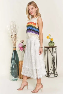 Selene Elastic Waist Lace Midi Skirt — thumbnail 5