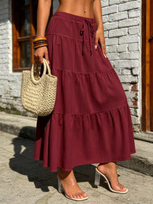 Isis Tiered Maxi Skirt with Drawstring Waist — thumbnail 10